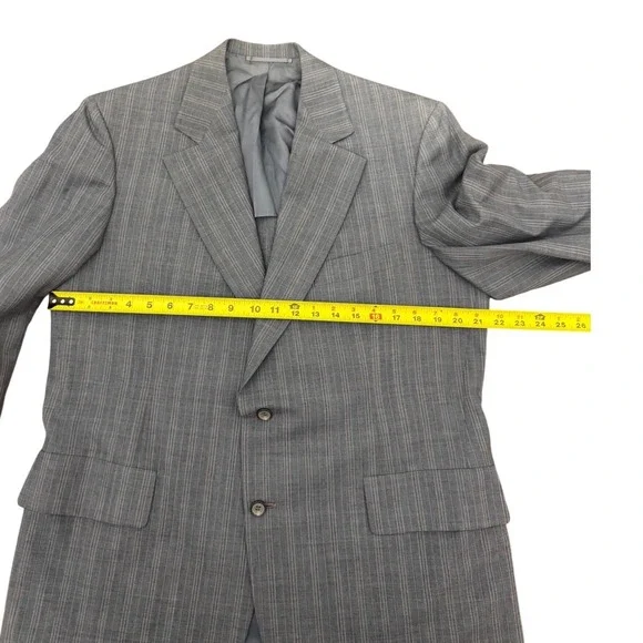 Vintage wool Hickey-Freeman CUSTOMIZED Mens blue Pinstripe Suit Jacket Blazer